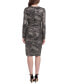 Фото #2 товара Women's Printed Faux-Wrap Dress