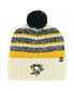 Фото #1 товара Men's Cream Pittsburgh Penguins Tavern Cuffed Knit Hat with Pom