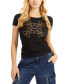 ფოტო #1 პროდუქტის Women's Crewneck Embellished-Logo Short-Sleeve Top