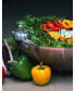 Фото #2 товара Acacia Wood "Harvest" Serving, Salad, Fruit Bowl with Solid Pewter Accents