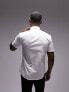 Topman short sleeve formal slim stretch fit shirt in white