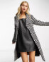 Фото #6 товара Lipsy dropped collar wrap coat in houndstooth check