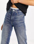 Weekday Rowe Extra high waist straight leg jeans in vintage blue