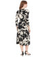 ფოტო #2 პროდუქტის Petite Printed 3/4-Sleeve Midi Dress