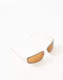 Фото #3 товара ASOS DESIGN rimless sunglasses in gold with brown lens