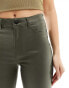 Фото #4 товара JDY high waisted coated skinny trouser in khaki