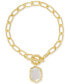 ფოტო #1 პროდუქტის 14k Gold-Plated Removable Stone Charm Link Bracelet
