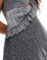 Reclaimed Vintage Limited edition midi dress in mixed fabric in grey