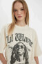 Coool Lil Wayne Oversize Fit Bisiklet Yaka Baskılı Kısa Kollu Tişört D1163axer103