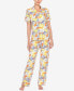 ფოტო #3 პროდუქტის Women's 2 Piece Tropical Print Pajama Set