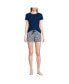 Фото #3 товара Пижама женская Lands' End Knit Pajama Short Set Short Sleeve T-Shirt and Shorts
