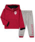 Toddler Boys and Girls Crimson, Heathered Gray Indiana Hoosiers Poppies Hoodie and Sweatpants Set, Pack of 2