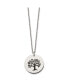 Chisel and Enameled Family Tree of Life Pendant Cable Chain Necklace