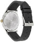 Men's Swiss Greca Time GMT Black Leather Strap Watch 41mm