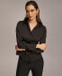 ფოტო #1 პროდუქტის Donna Karan Women's Button Front Point Hem Top