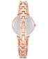 ფოტო #3 პროდუქტის Women's Diamond Accent Rose Gold-Tone Stainless Steel Bracelet Watch 30mm