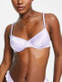 Фото #1 товара Monki satin soft bra with frill edge in lilac