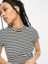 & Other Stories shrunken t-shirt in black and white stripe