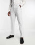 Фото #4 товара ASOS DESIGN straight suit trouser in ice grey in micro texture