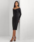 Фото #1 товара Women's Metallic Off-The-Shoulder Sheath Dress