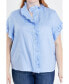ფოტო #1 პროდუქტის Women's Plus Size Ruffle Shirt