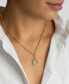 ფოტო #2 პროდუქტის Tarnish Resistant 14K Gold Plated Pave Crystal Initial Disc Paperclip Necklace