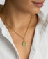 Фото #2 товара ADORNIA tarnish Resistant 14K Gold Plated Pave Crystal Initial Disc Paperclip Necklace