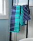 Color Block Stripes Cotton Bath Towel, 50" x 27" Голубой, Bath Towels - фото #3