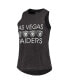Фото #3 товара Women's Black, Gray Las Vegas Raiders Plus Size Meter Tank Top and Pants Sleep Set