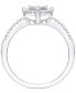 ფოტო #4 პროდუქტის Diamond Heart Halo Ring (1/4 ct. t.w.) in Sterling Silver