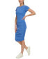 ფოტო #3 პროდუქტის Women's Ruched Short-Sleeve Dress