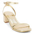 BEACH by Matisse Belle Metallic Block Heels Ankle Strap Womens Gold Dress Sanda