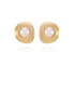 Фото #1 товара Gold-Tone Imitation Pearl Clip On Button Earrings