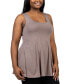 ფოტო #2 პროდუქტის Plus Size Sleeveless Tunic Tank Top