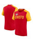 Фото #3 товара Men's Heathered Red, Heathered Gold Kansas City Chiefs Color Block Team Name T-shirt