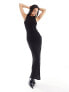 NA-KD sleeveless maxi dress in black glitter