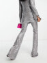 Фото #2 товара ASOS DESIGN jersey sequin flare suit trouser in gunmetal