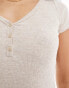 Hollister henley t-shirt in oatmeal