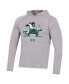 Фото #3 товара Men's Heather Gray Notre Dame Fighting Irish School Logo Raglan Long Sleeve Hoodie Performance T-shirt