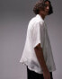 Фото #3 товара Topman short sleeve relaxed sheer shirt in cream