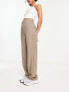 JJXX Mary high waisted tailored trousers in mushroom