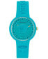 Women's Swiss Medusa Pop Blue Silicone Strap Watch 39mm