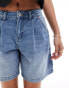 Фото #5 товара Vero Moda Petite boyfriend shorts in light blue denim