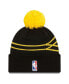 ფოტო #1 პროდუქტის Men's Black Golden State Warriors 2023/24 City Edition Cuffed Pom Knit Hat