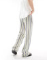 COLLUSION beach linen trouser in ecru stripe