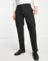 Фото #1 товара Pull&Bear slim tailored trousers in black