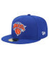 Фото #3 товара Men's Blue New York Knicks Court Sport Leather Applique 59fifty Fitted Hat