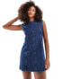 Фото #2 товара ASOS DESIGN denim seamed shift dress in indigo