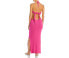 Фото #2 товара Capittana Womens Mika Halter Knitted Cotton Maxi Dress Pink Size XS/S
