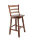 Фото #4 товара Кухонный стул с опорой из дерева Winsome scalera 38.4" Wood Ladder-Back Swivel Seat Counter Stool